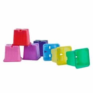 Maceta Cuadrada Multicolor 7 x 7 x 6 cm / 0.20 litros